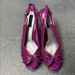 White House Black Market Slingback Heels purple